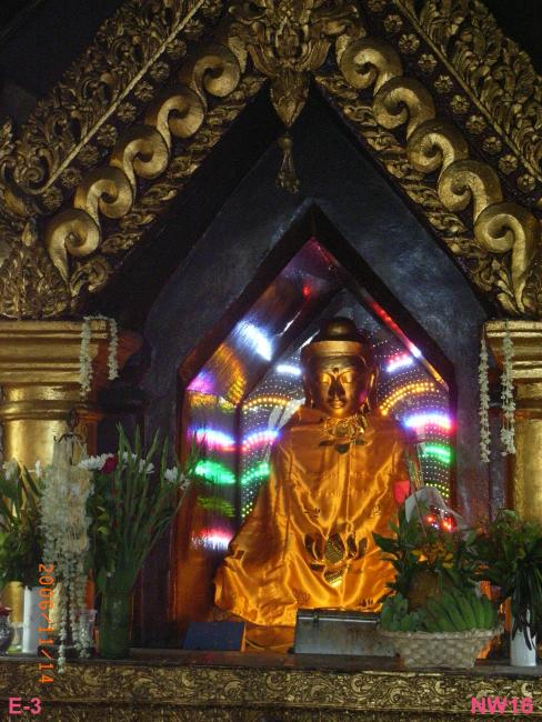 Buddha statue witnin Queen Shin Sawbu's Temple. ( Considered as #3 Awe-Inspiring Buddha on Shwedagon. )