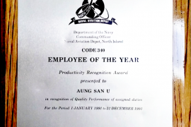 Employee of the year award for 1991 